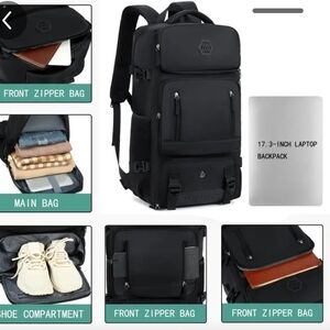 Black Laptop Backpack for Men